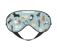 Masque de sommeil confortable avec imprimé chats et chiens - Pour homme et femme - Léger - Pour voyage, sieste, méditation, yoga, travail