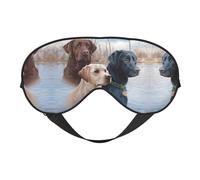Masque de sommeil confortable avec imprimé chiens labrador - Couvre les yeux entiers, réglable, doux et respirant pour les voyages, la méditation