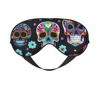 Masque de sommeil confortable avec imprimé crâne en sucre pour homme et femme, léger, voyage, sieste, méditation, yoga, travail