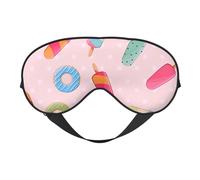 Masque de sommeil confortable avec imprimé crème glacée colorée pour homme et femme, léger, voyage, sieste, méditation, yoga, travail