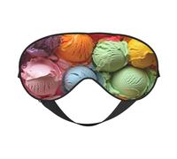Masque de sommeil confortable avec imprimé crème glacée colorée pour homme et femme, léger, voyage, sieste, méditation, yoga, travail