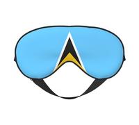 Masque de sommeil confortable avec imprimé drapeau de Sainte-Lucie - Couvre les yeux - Réglable, doux et respirant pour les voyages, la méditation