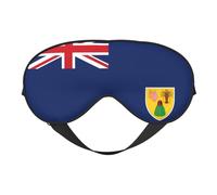Masque de sommeil confortable avec imprimé drapeau des îles Turques et Caïques - Couverture complète des yeux - Réglable, doux et respirant pour les voyages, la méditation