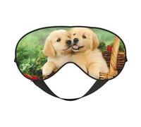 Masque de sommeil confortable avec imprimé Golden Retriever - Couverture complète des yeux - Réglable, doux et respirant pour les voyages, la méditation