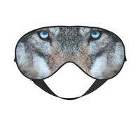 Masque de sommeil confortable avec imprimé loup aux yeux bleus pour homme et femme, léger, voyage, sieste, méditation, yoga, travail