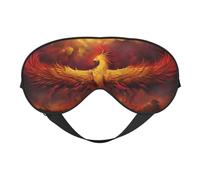 Masque de sommeil confortable avec imprimé phénix - Couverture complète des yeux - Réglable, doux et respirant pour les voyages, la méditation