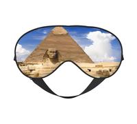 Masque de sommeil confortable avec imprimé pyramides d'Égypte - Couverture complète des yeux, réglable, doux et respirant pour les voyages, la méditation