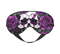 Masque de sommeil confortable avec imprimé squelette rose violet pour homme et femme, léger, voyage, sieste, méditation, yoga, travail
