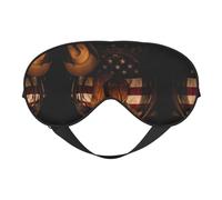 Masque de sommeil confortable avec motif drapeau américain avec bottes de cowboy - Couverture complète des yeux, réglable, doux et respirant pour les voyages, la méditation