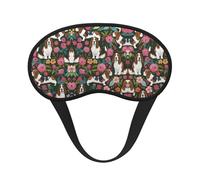 Masque de sommeil confortable et léger à motif floral pour chien Basset Hound, avec sangle réglable, pour dormir, voyager, travailler et méditer - Visière occultante