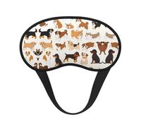 Masque de sommeil confortable et léger avec motif de chiens amusants et sangle réglable pour dormir, voyager, travailler et méditer - Masque occultant pour les yeux
