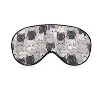 Masque de sommeil confortable et occultant, bandeau anti-lumière (motif chats gris mignons)