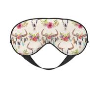Masque de sommeil confortable et réglable avec imprimé crâne de taureau pour dormir