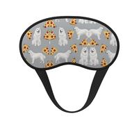 Masque de sommeil confortable et ultra doux avec motif pizza pour chien des Pyrénées, avec sangle réglable pour les voyages, les siestes, le yoga, l'avion et la nuit - Masque sans pression