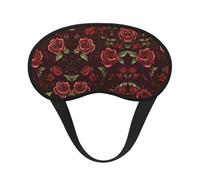 Masque de sommeil confortable et ultra doux pour dormir, voyager, travailler par quarts et méditer - Masque de sommeil bloquant la lumière Red Rose Art pour les personnes dormant sur le côté
