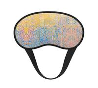 Masque de sommeil confortable et ultra doux pour dormir, voyager, travailler par quarts et méditer - Rayures géométriques noires colorées, style années 80-90, masque de sommeil bloquant la lumière po