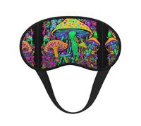 Masque de sommeil confortable et ultra doux pour les voyages, le travail et les siestes - Trippy Mushroom Magica World Glowing Psychedelic Art Masque de sommeil sans pression pour hommes, femmes et e