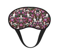 Masque de sommeil confortable et ultra doux pour les voyages, les siestes, le yoga, l'avion et la nuit - Masque de sommeil occultant motif chien Basset Hound, motif floral, pour filles, femmes et enf