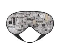 Masque de sommeil confortable imprimé journal pour homme et femme léger voyage sieste méditation yoga travail