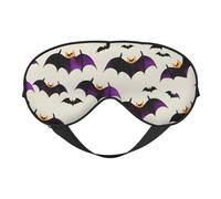 Masque de sommeil confortable pour homme et femme avec imprimé chauve-souris violettes pour Halloween, voyage, sieste, méditation, yoga, travail