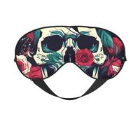 Masque de sommeil confortable pour homme et femme avec motif floral et tête de mort, léger, idéal pour la sieste, la méditation, le yoga, le travail