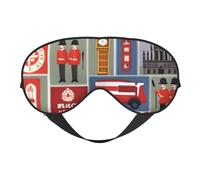 Masque de sommeil confortable pour homme et femme avec symboles de l'Angleterre - Léger - Pour voyage, sieste, méditation, yoga, travail