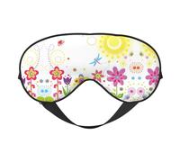 Masque de sommeil confortable pour les yeux avec sangle réglable - Motif papillons et libellules