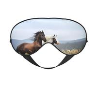 Masque de sommeil confortable pour les yeux - Motif chevaux de course à pied - Couverture complète des yeux - Réglable, doux et respirant pour les voyages et la méditation