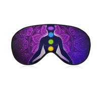 Masque de sommeil confortable pour les yeux, sangle réglable, masque de sommeil pour voyage, yoga, sieste, compatible avec la méditation des sept chakras, yoga, lotus, mandala violet