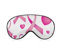 Masque de sommeil confortable pour les yeux, sangle réglable, masque de sommeil pour voyage, yoga, sieste, compatible avec les rubans de sensibilisation au cancer du sein, cœur d'amour rose