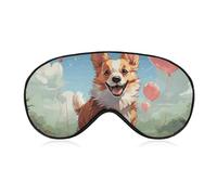 Masque de sommeil Corgi doux et confortable avec sangle réglable pour homme et femme