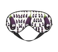 Masque de sommeil d'aubergine de dessin animé pour homme et femme avec sangle réglable facile pour les voyages