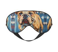 Masque de sommeil de bienvenue avec bouledogue patriotique, masque de sommeil double face, masque de sommeil pour homme et femme, masque occultant pour dormir, voyage