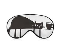 Masque de sommeil de chat de bande dessinée drôle bonjour bandeau pour dormir couverture de masque pour les yeux occultant élastique pour le voyage de sommeil et la sieste de la nuit complète
