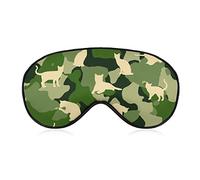 Masque de sommeil de chats de camouflage vert Masque pour les yeux portable avec bandeau réglable pour hommes femmes