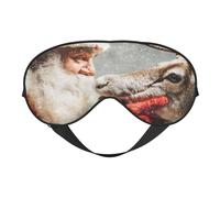 Masque de sommeil de Noël Père Noël et ses rennes avec sangle ajustable, cache-yeux occultant la lumière pour femmes et hommes, idéal pour les voyages en avion, la sieste et la méditation.