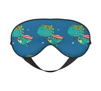 Masque de sommeil de super-héros volant à motif de dinosaure - Masque de sommeil double face pour homme et femme - Occultant pour dormir et voyager