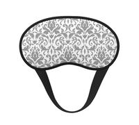 Masque de sommeil décoratif blanc et noir soyeux en satin doux avec sangle élastique pour les yeux pour homme et femme