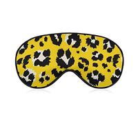 Masque de sommeil dessinez un masque pour les yeux de sommeil léopard jaune avec une sangle réglable et une couverture souple pour les yeux pour bloquer les lumières
