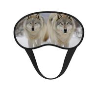 Masque de sommeil deux loups marchant dans la neige pour dormir sur le côté, masque de nuit pour dormir - Masque pour les yeux pour homme et femme - Doux et confortable pour les voyages et la sieste