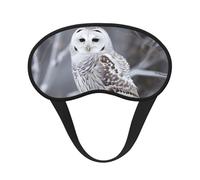 Masque de sommeil d'hiver en forme de hibou blanc doux et confortable avec sangle réglable occultante pour femmes, filles, hommes, voyage, yoga, sieste, travail