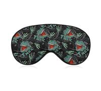 Masque de sommeil dinosaure Tyrannosaure pour femmes et hommes, masque de sommeil doux et ajustable, bandeau, 20 x 10 cm