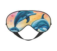 Masque de sommeil Dolphins in Love en soie de mûrier 100 % naturelle avec couvre-yeux ultra doux pour dormir, voyage, sieste