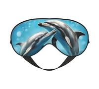 Masque de sommeil Dolphins in Love en soie de mûrier 100 % naturelle avec couvre-yeux ultra doux pour dormir, voyage, sieste