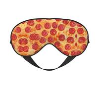 Masque de sommeil double face 3D Pizza Pepperoni doux et confortable bloquant la lumière pour le repos nocturne