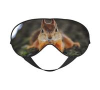Masque de sommeil double face amusant en forme d'écureuil réglable, occultant et soyeux pour dormir, voyage, doux, respirant, léger et confortable