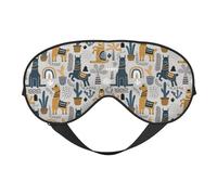 Masque de sommeil double face avec crânes de chat et fleurs - Couvre-yeux doux et réglables pour dormir - Ombrage parfait - Réduit l'œdème oculaire