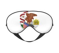 Masque de sommeil double face avec drapeau de l'État de l'Illinois - Doux et confortable - Bloque la lumière - Pour le repos de nuit