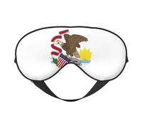 Masque de sommeil double face avec drapeau de l'État de l'Illinois - Doux et confortable - Bloque la lumière - Pour le repos de nuit