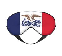 Masque de sommeil double face avec drapeau de l'État de l'Iowa - Doux et confortable - Bloque la lumière - Pour le repos de nuit